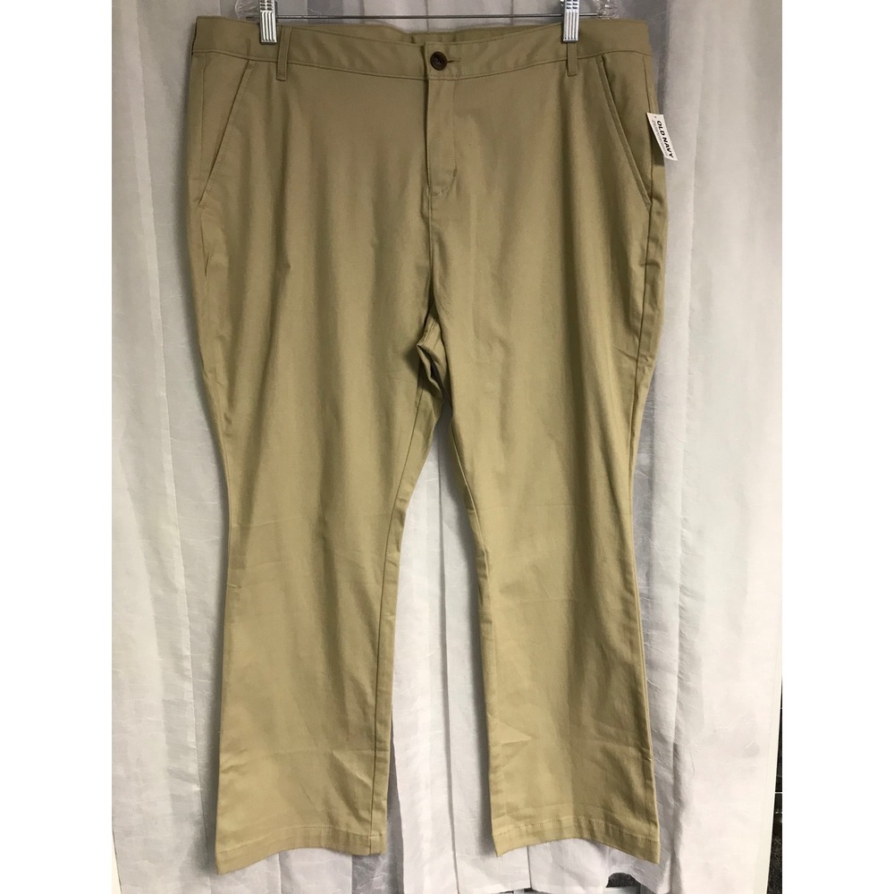 Old Navy Womens Khaki Flare Stretch Pants (Size 18 Petite) Tan NEW